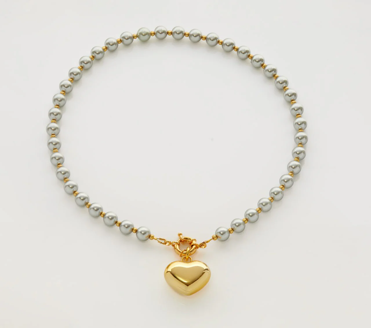Golden heart grey pearls - Image 3