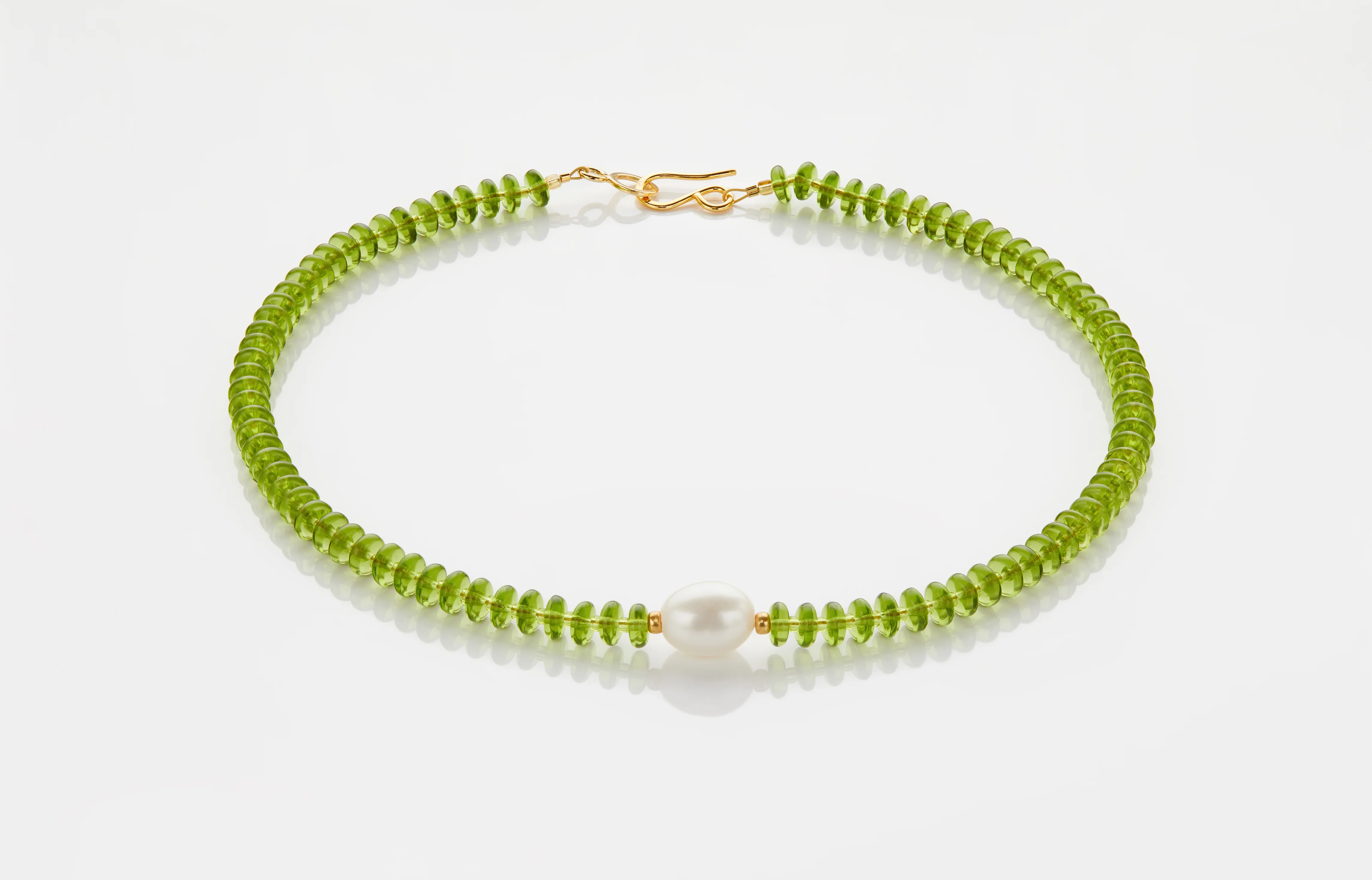Green rondelle pearl - Image 2
